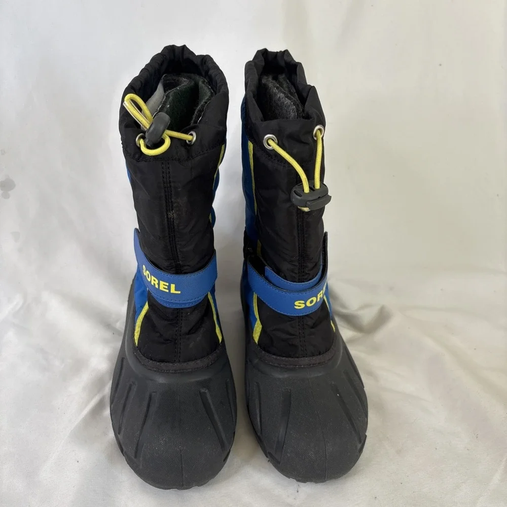 SOREL Blue/Black Flurry Youth Boys Insulated Winter Waterproof Snow Boots Size 5